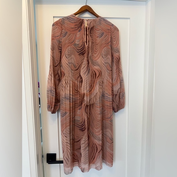 Aritzia Wilfred Daydreamer Dress Blush Pink Print Long Sleeve – Size 2XS - Picture 3 of 4